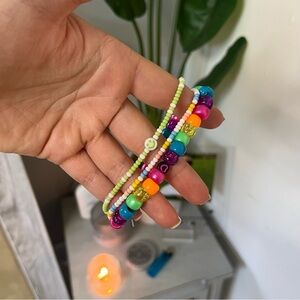 Two anklets and one bracelet